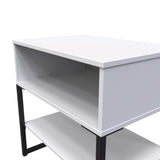 Diego Single Open Midi Bedside Cabinet with Black Frame Legs