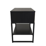 Diego 1 Drawer Midi Bedside Cabinet with Black Frame Legs