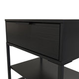 Diego 1 Drawer Midi Bedside Cabinet with Black Frame Legs