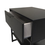 Diego 1 Drawer Midi Bedside Cabinet with Black Frame Legs