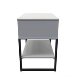 Diego 1 Drawer Midi Bedside Cabinet with Black Frame Legs