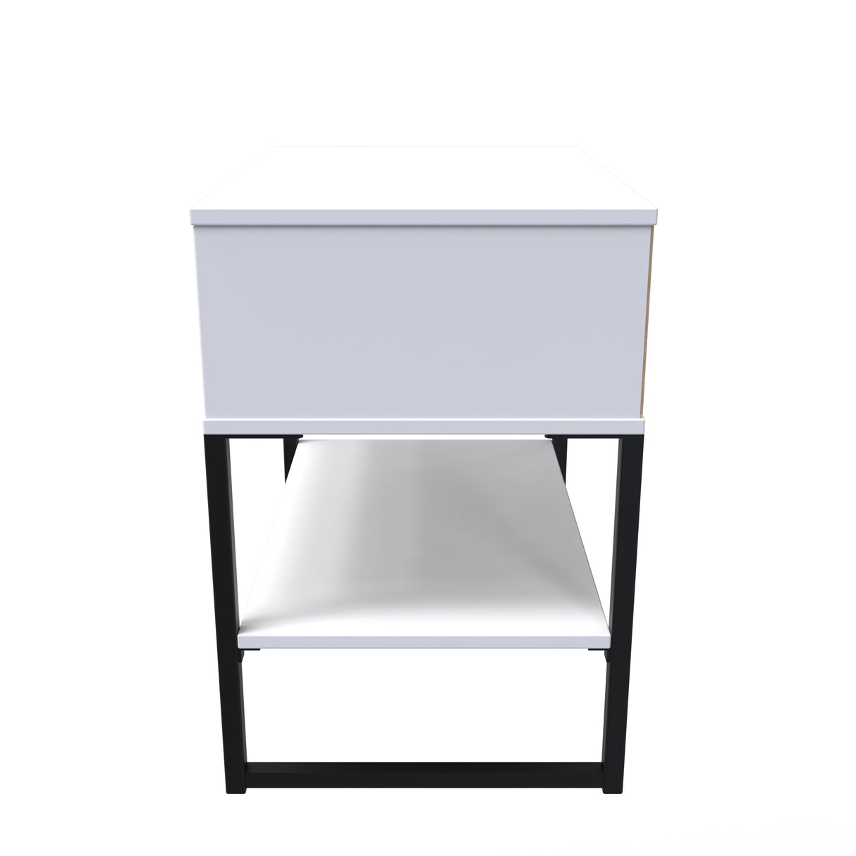 Diego 1 Drawer Midi Bedside Cabinet with Black Frame Legs