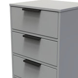 Diego 5 Drawer Tallboy Bedside Table with Black Sleigh Legs
