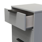 Diego 5 Drawer Tallboy Bedside Table with Black Sleigh Legs