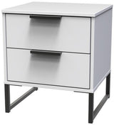 Diego 2 Drawer Bedside Table with Black Sleigh Legs