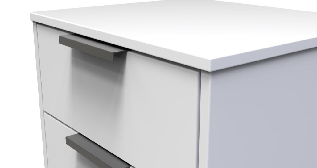 Diego 2 Drawer Bedside Table with Black Sleigh Legs