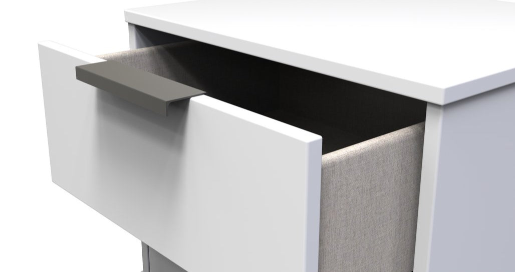 Diego 2 Drawer Bedside Table with Black Sleigh Legs