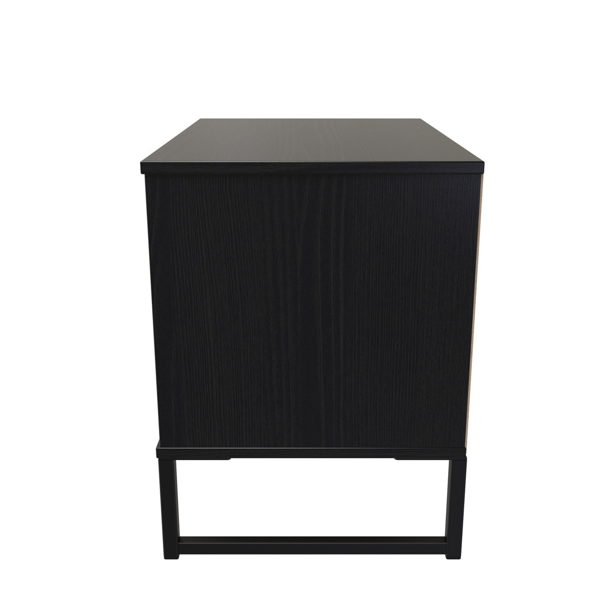 Diego Double Open Midi Bedside Cabinet with Black Frame Legs