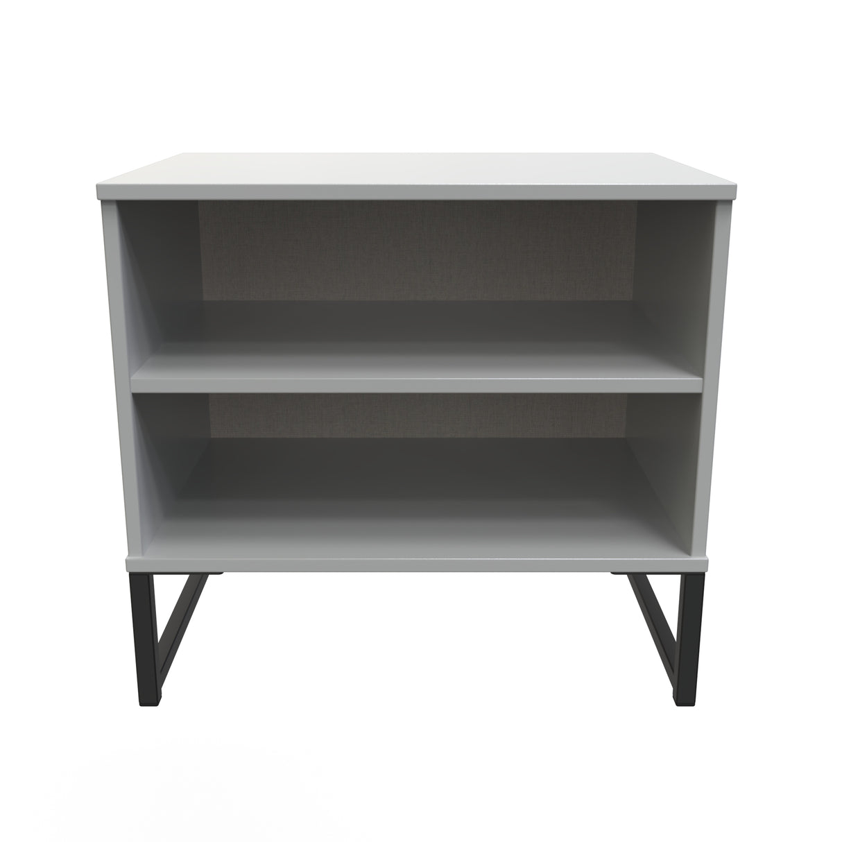 Diego Double Open Midi Bedside Cabinet with Black Frame Legs