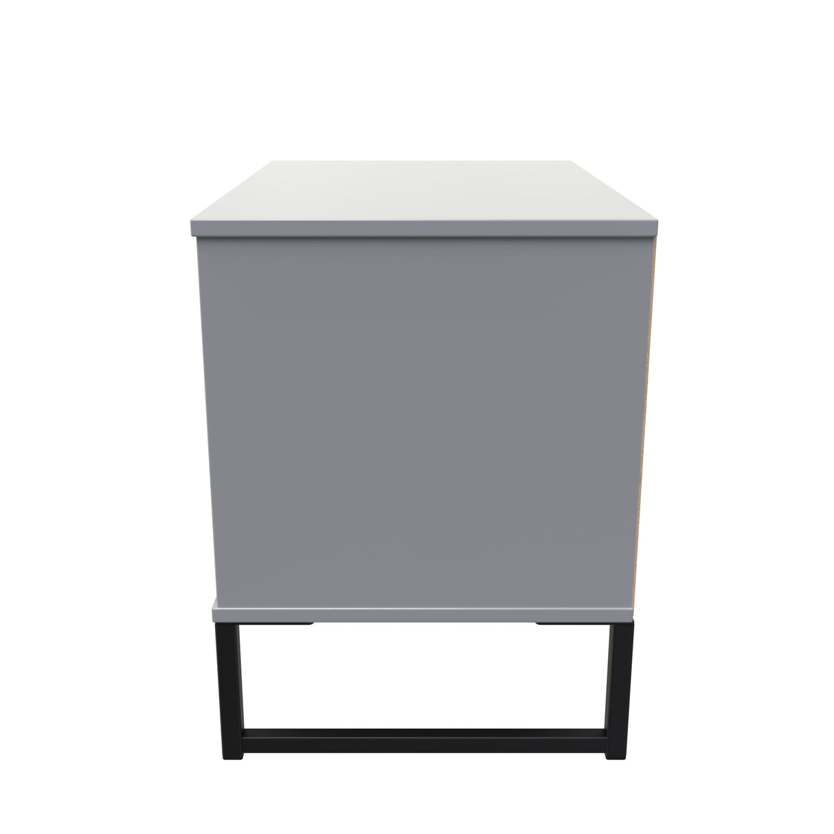 Diego Double Open Midi Bedside Cabinet with Black Frame Legs