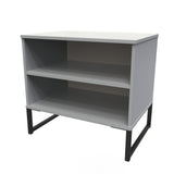 Diego Double Open Midi Bedside Cabinet with Black Frame Legs