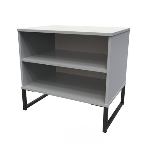 Diego Double Open Midi Bedside Cabinet with Black Frame Legs