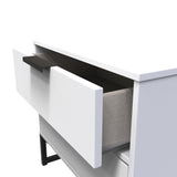 Diego 2 Drawer Midi Bedside Cabinet with Black Frame Legs