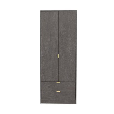 Diego 2 Door 2 Drawer Wardrobe with Gold Fittings