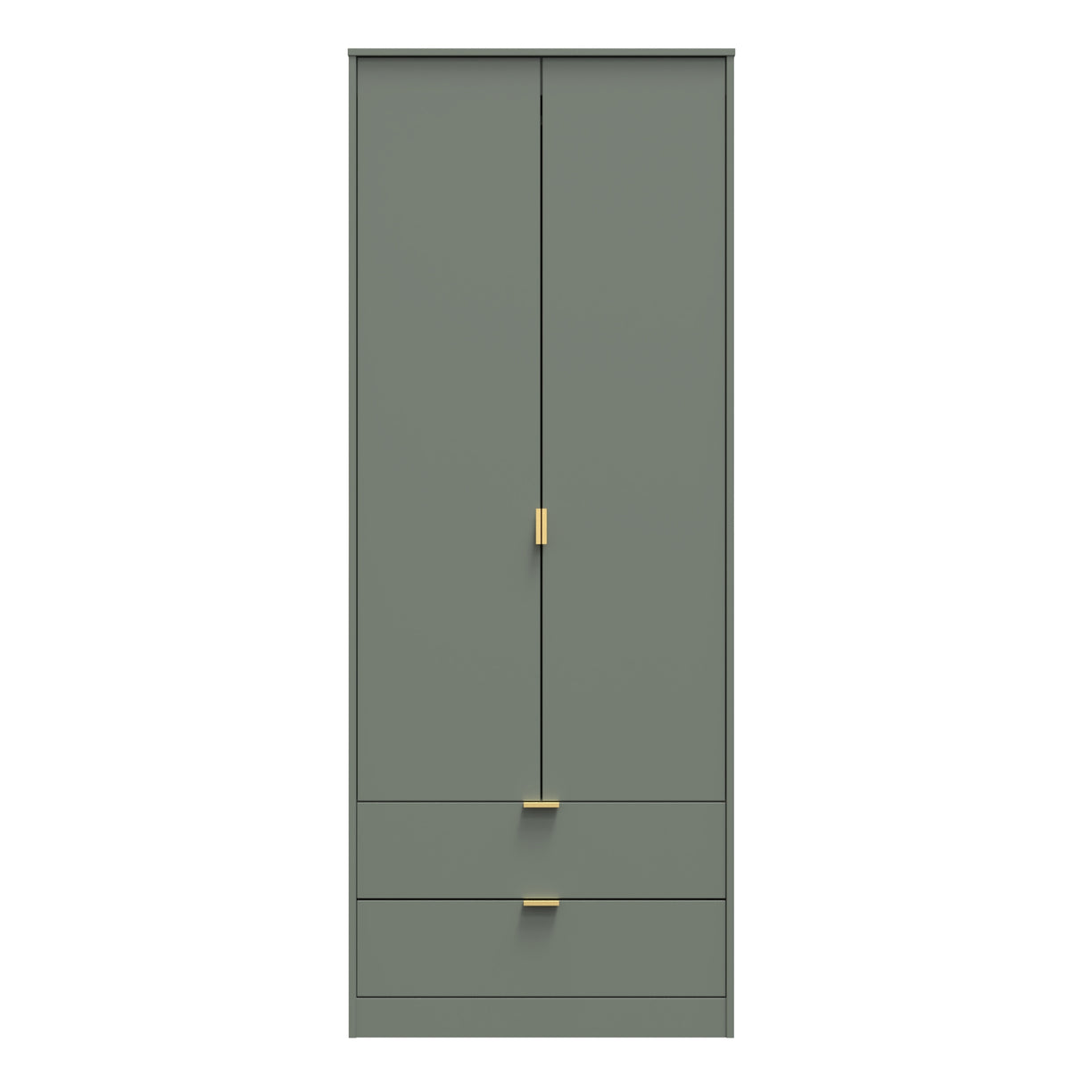 Diego 2 Door 2 Drawer Wardrobe with Gold Fittings