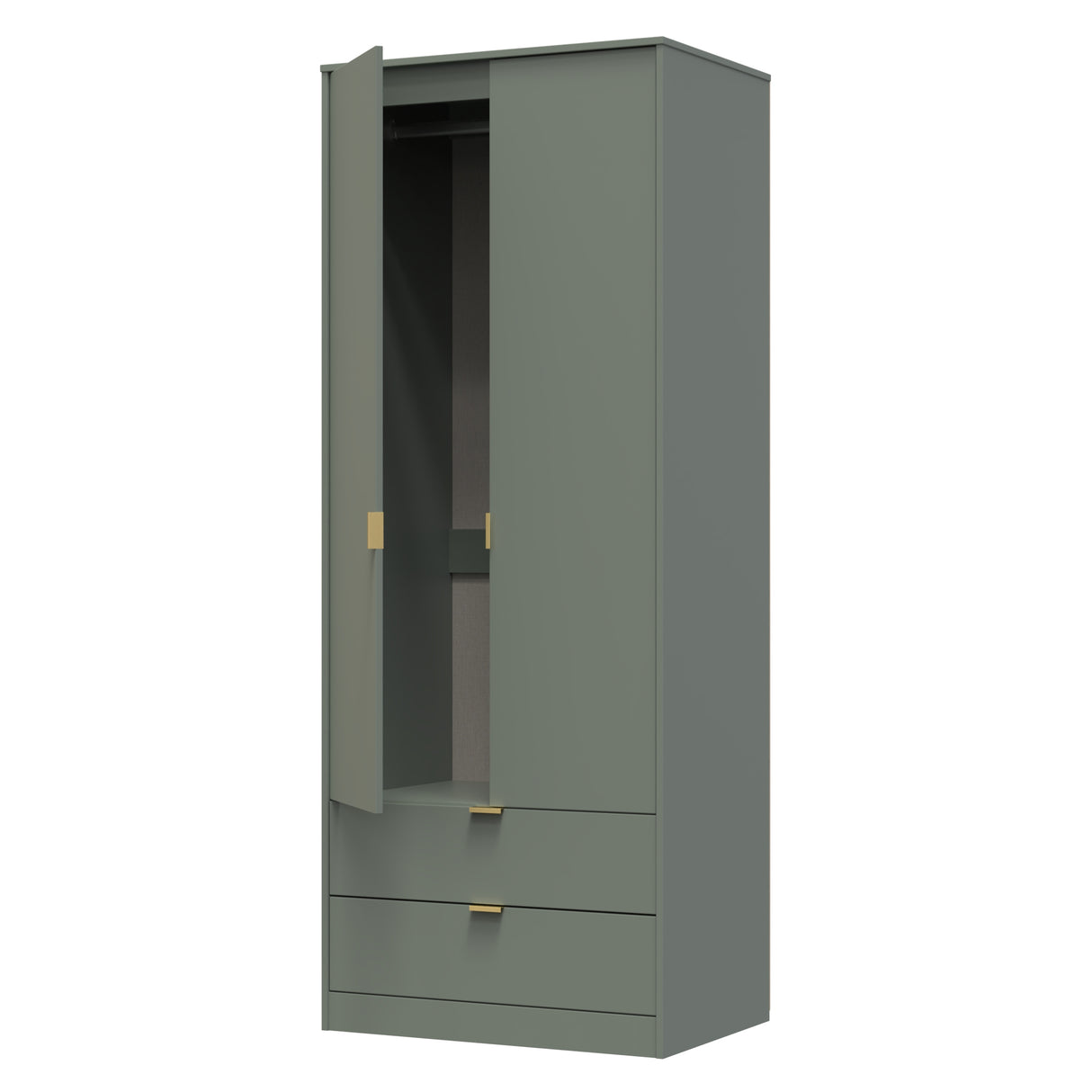 Diego 2 Door 2 Drawer Wardrobe with Gold Fittings