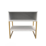 Diego Single Open Midi Bedside Cabinet with Gold Frame Legs