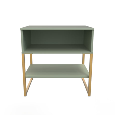 Diego Single Open Midi Bedside Cabinet with Gold Frame Legs