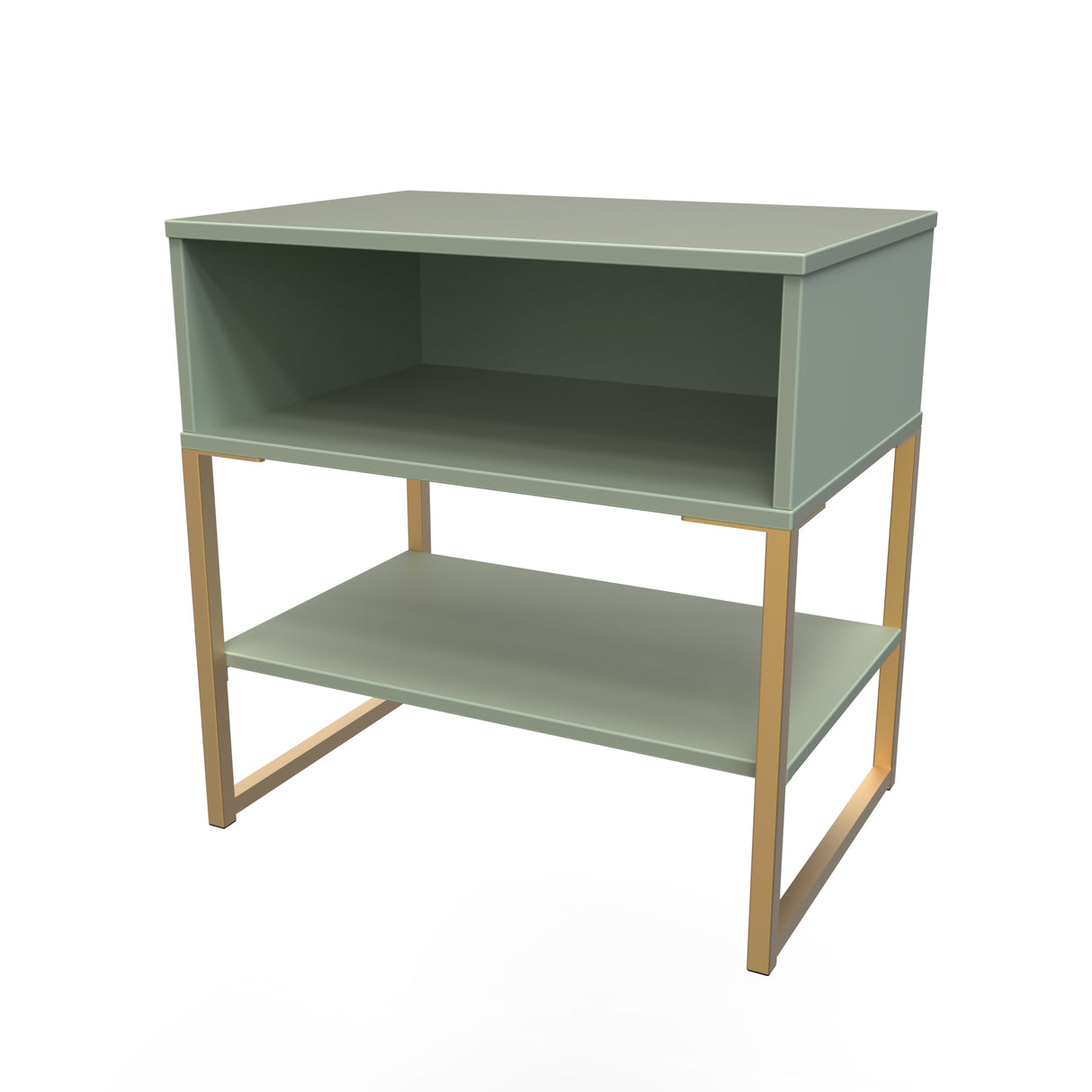 Diego Single Open Midi Bedside Cabinet with Gold Frame Legs