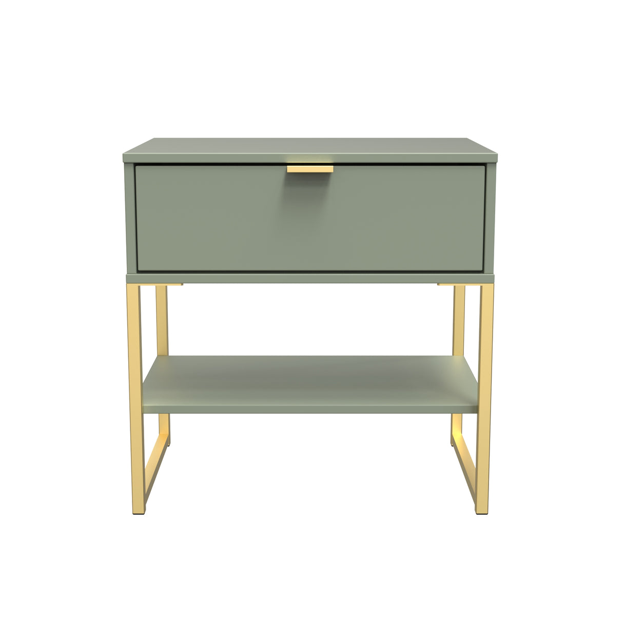 Diego 1 Drawer Midi Bedside Cabinet with Gold Frame Legs