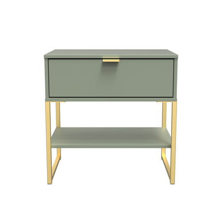 Diego 1 Drawer Midi Bedside Cabinet with Gold Frame Legs