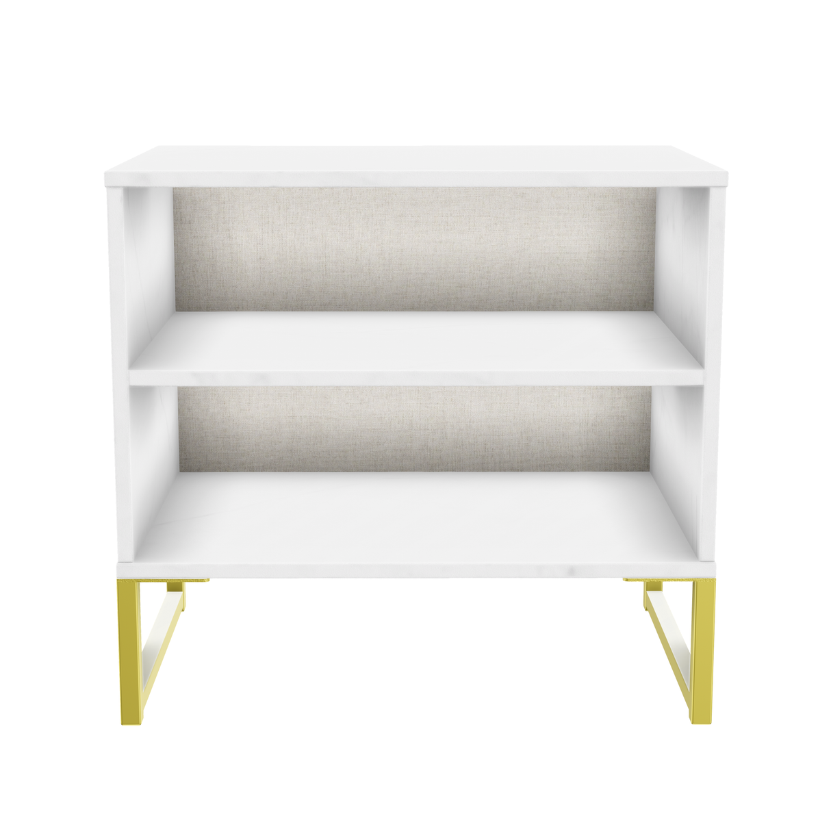 Diego Double Open Midi Bedside Cabinet with Gold Frame Legs