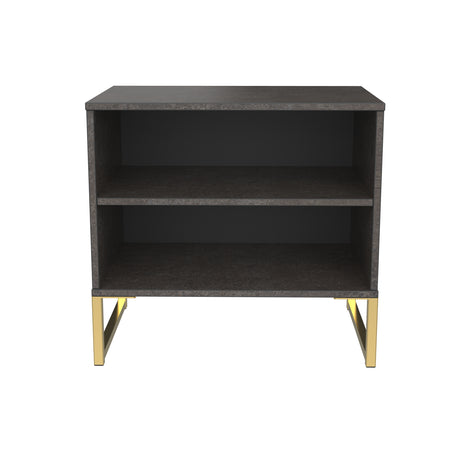 Diego Double Open Midi Bedside Cabinet with Gold Frame Legs