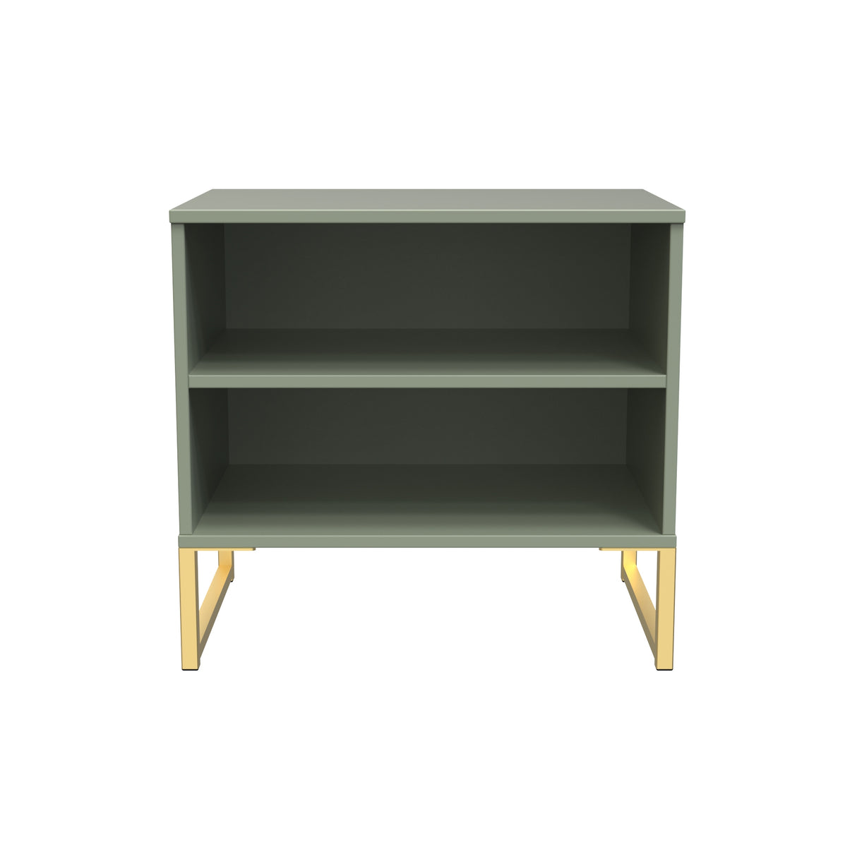 Diego Double Open Midi Bedside Cabinet with Gold Frame Legs