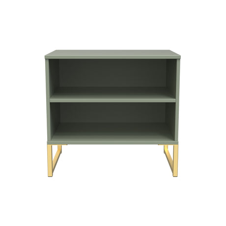 Diego Double Open Midi Bedside Cabinet with Gold Frame Legs