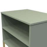 Diego Double Open Midi Bedside Cabinet with Gold Frame Legs