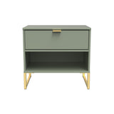 Diego 1 Drawer 1 Shelf Midi Bedside Cabinet with Gold Frame Legs