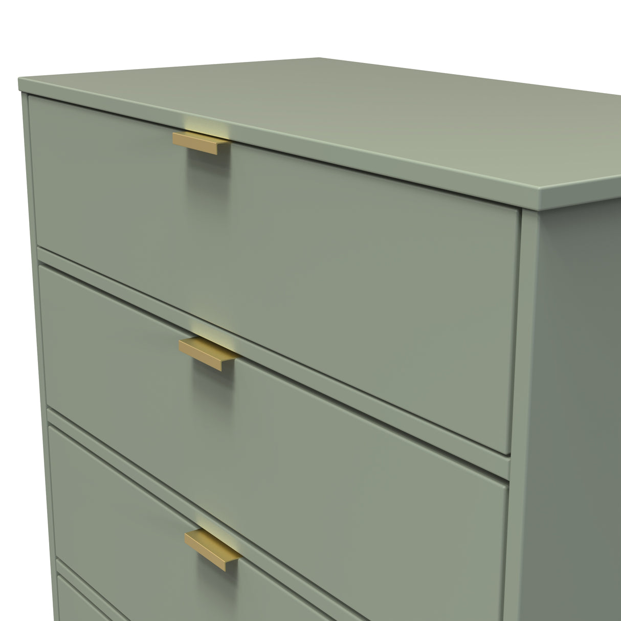 Diego Reed Green 4 Drawer Chest with Gold Frame Legs