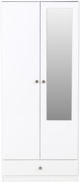 Denver 2 Door 1 Drawer Mirrored Wardrobe