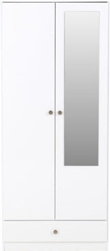 Denver 2 Door 1 Drawer Mirrored Wardrobe