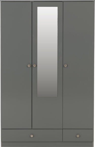 Denver 3 Door 2 Drawer Mirrored Triple Wardrobe