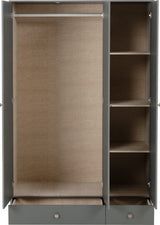 Denver 3 Door 2 Drawer Mirrored Triple Wardrobe
