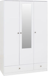Denver 3 Door 2 Drawer Mirrored Triple Wardrobe