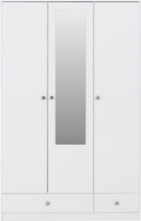 Denver 3 Door 2 Drawer Mirrored Triple Wardrobe