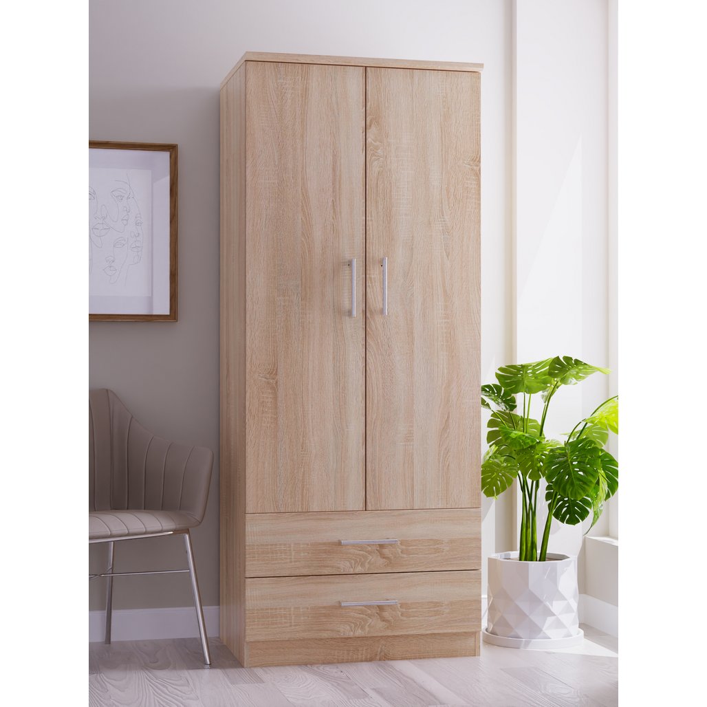 Devon 2 Drawer 2 Door Double Wardrobe