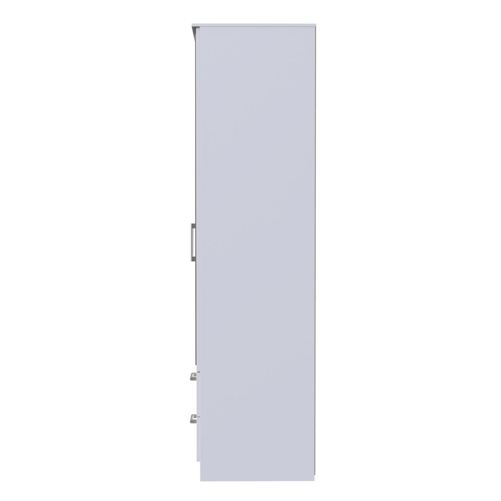 Devon Tall Mirrored 2 Door 2 Drawer Double Wardrobe