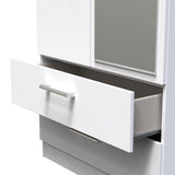 Devon Tall Mirrored 2 Door 2 Drawer Double Wardrobe