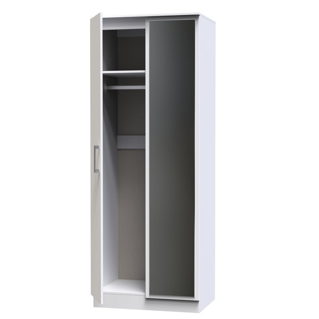 Devon Tall Mirrored 2 Door Double Wardrobe