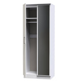 Devon Tall Mirrored 2 Door Double Wardrobe