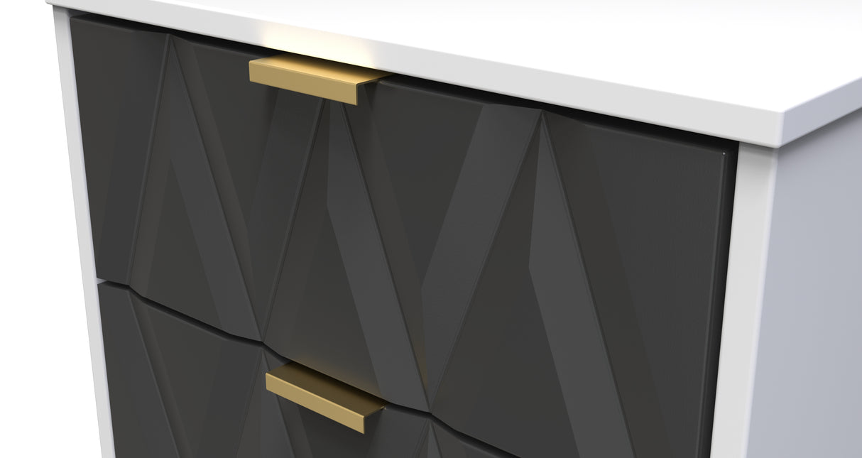 Diamond Narrow 5 Drawer Chest with Gold Hairpin Legs