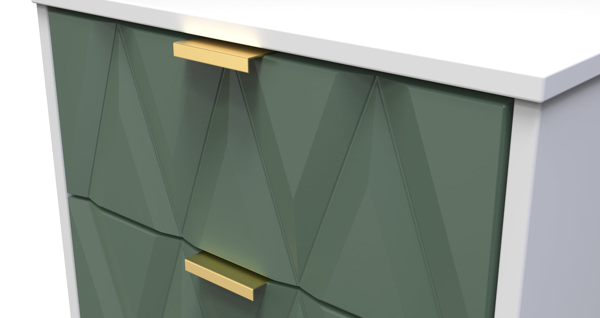 Diamond 5 Drawer Bedside Cabinet with Gold Hairpin Legs