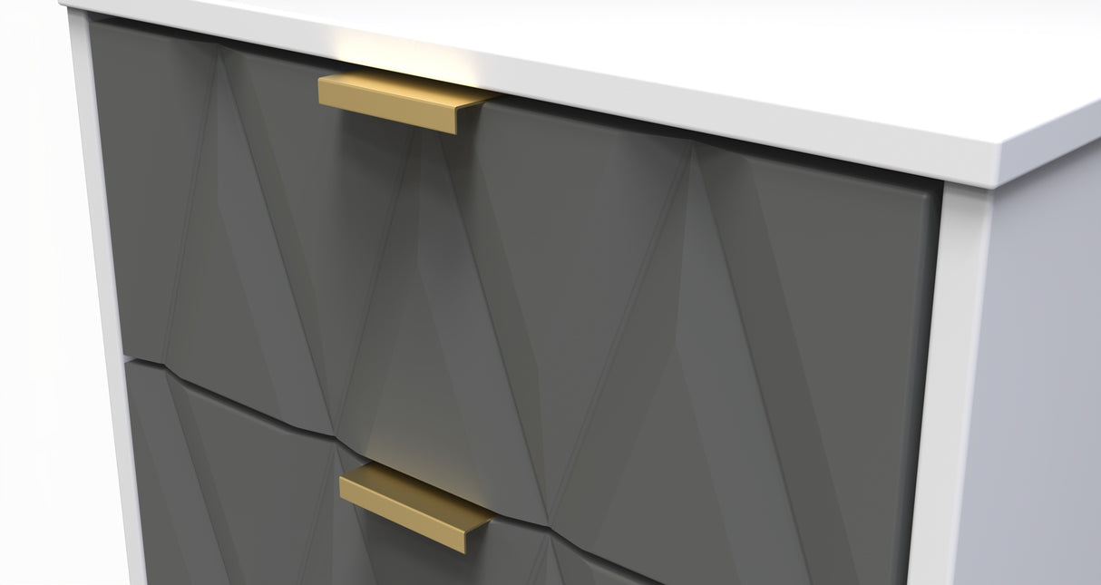 Diamond Narrow 5 Drawer Chest with Gold Hairpin Legs