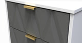 Diamond Narrow 5 Drawer Chest with Gold Hairpin Legs