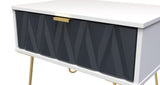 Diamond 1 Drawer Midi Chest with Gold Hairpin Legs