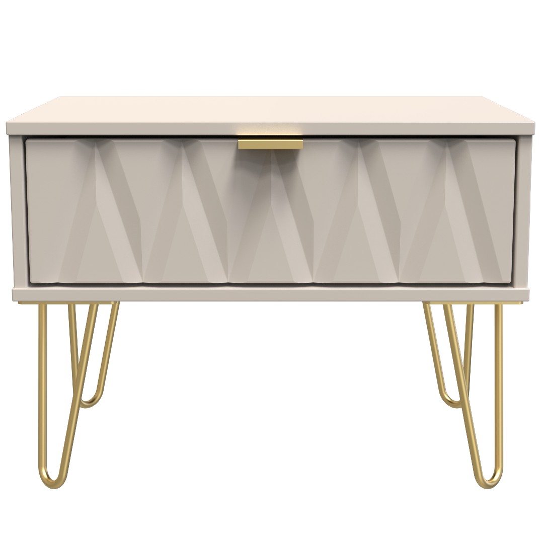 Diamond 1 Drawer Midi Chest with Gold Hairpin Legs