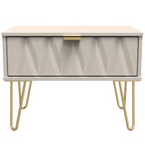 Diamond 1 Drawer Midi Chest with Gold Hairpin Legs